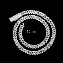 Load image into Gallery viewer, 2 Row Prong Cuban Link Necklace (8mm/10mm/12mm/14mm)