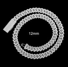 Load image into Gallery viewer, 2 Row Prong Cuban Link Necklace (8mm/10mm/12mm/14mm)