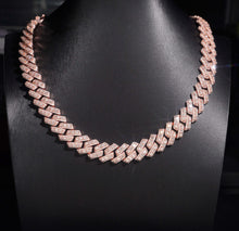 Load image into Gallery viewer, 16mm Square Baguette Cuban Necklace