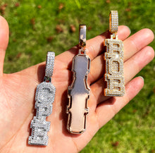 Load image into Gallery viewer, Small Block Triple Layer Name Pendant