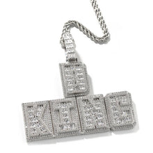 Load image into Gallery viewer, Conjoined Baguette Block Name Pendant