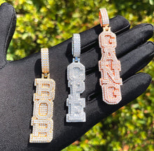 Load image into Gallery viewer, Small Block Triple Layer Name Pendant