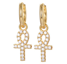 Load image into Gallery viewer, Hoop Ankh Earrings