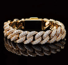 Load image into Gallery viewer, 3 Row Cuban Bracelet (14mm/18mm/22mm)