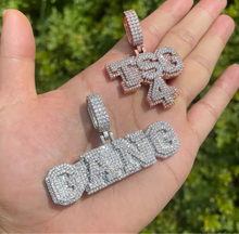 Load image into Gallery viewer, Small Block Triple Layer Name Pendant