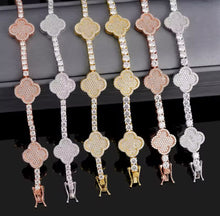 Load image into Gallery viewer, Clover Tennis Bracelet 3mm/4mm