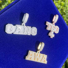 Load image into Gallery viewer, Small Block Triple Layer Name Pendant