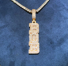 Load image into Gallery viewer, Small Block Triple Layer Name Pendant