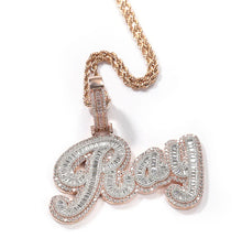 Load image into Gallery viewer, Triple layer baguette name pendant