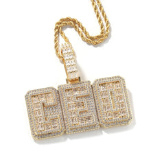 Load image into Gallery viewer, Conjoined Baguette Block Name Pendant