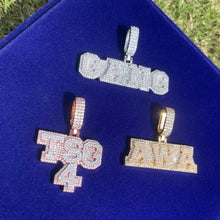 Load image into Gallery viewer, Small Block Triple Layer Name Pendant