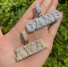 Load image into Gallery viewer, Small Block Triple Layer Name Pendant