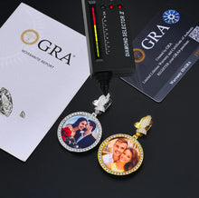 Load image into Gallery viewer, Circle/Rectangle Praying Hands Photo Pendant
