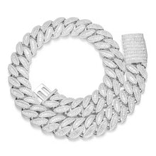 Load image into Gallery viewer, Round Baguette Cuban Necklace (16mm/18mm)