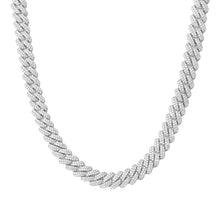 Load image into Gallery viewer, 2 Row Prong Cuban Link Necklace (8mm/10mm/12mm/14mm)