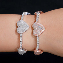 Load image into Gallery viewer, Tennis Bracelet w/ Heart charm