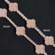Load image into Gallery viewer, Clover Tennis Bracelet 3mm/4mm
