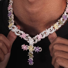 Load image into Gallery viewer, Round Flower Infinity Cross Necklace (15mm)