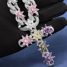Load image into Gallery viewer, Round Flower Infinity Cross Necklace (15mm)