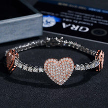 Load image into Gallery viewer, Tennis Bracelet w/ Heart charm