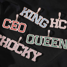 Load image into Gallery viewer, Blue/Red/Green/Pink Varsity Name Pendant