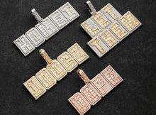 Load image into Gallery viewer, Conjoined Baguette Block Name Pendant