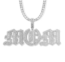 Load image into Gallery viewer, Iced Out Old English Name Pendant
