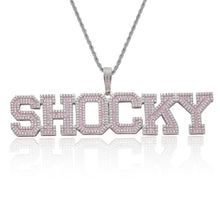 Load image into Gallery viewer, Blue/Red/Green/Pink Varsity Name Pendant