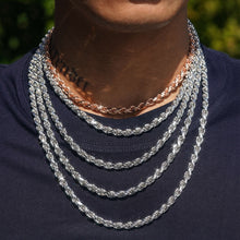 Load image into Gallery viewer, 6mm Rope Chain w/ Iced Out Clasp