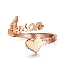 Load image into Gallery viewer, Heart Shape Name Ring
