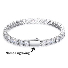 Load image into Gallery viewer, Tennis Bracelet w/ Name Engraving (3mm/4mm/5mm)