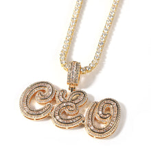 Load image into Gallery viewer, Swirl Baguette Name Pendant