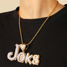Load image into Gallery viewer, Big Heart Studded Name Pendant