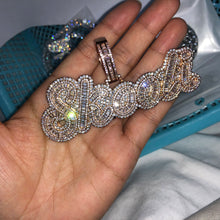 Load image into Gallery viewer, Triple layer baguette name pendant