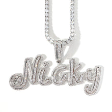 Load image into Gallery viewer, Cursive Baguette Name Pendant