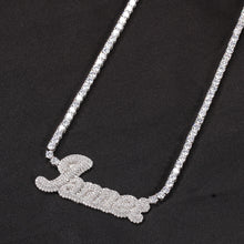 Load image into Gallery viewer, Iced out Tennis/Cuban Name necklace