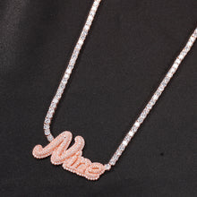 Load image into Gallery viewer, Iced out Tennis/Cuban Name necklace