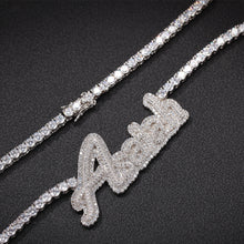 Load image into Gallery viewer, Iced out Tennis/Cuban Name necklace