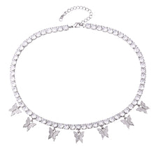 Load image into Gallery viewer, 4mm Tennis Necklace w/ Butterflies