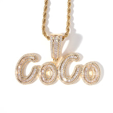 Load image into Gallery viewer, Cursive Baguette Name Pendant