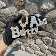 Load image into Gallery viewer, Big Heart Studded Name Pendant