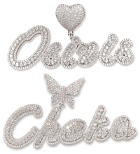 Load image into Gallery viewer, Anniversary Big 2 layer Name Pendant (Regular/Butterfly/Heart Bail)