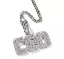 Load image into Gallery viewer, Medium Baguette Block Name Pendant