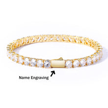 Load image into Gallery viewer, Tennis Bracelet w/ Name Engraving (3mm/4mm/5mm)