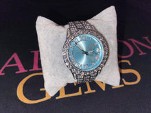 Load image into Gallery viewer, Iced out Boss Babe watch Baby blue edition