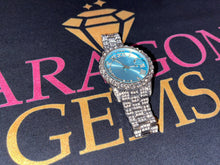Load image into Gallery viewer, Iced out Boss Babe watch Baby blue edition