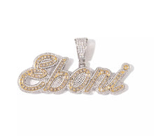 Load image into Gallery viewer, Emerald Cut Triple Layer Name Pendant