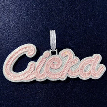Load image into Gallery viewer, Big Triple Layer Baguette Name Pendant