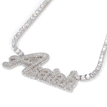 Load image into Gallery viewer, Iced out Tennis/Cuban Name necklace