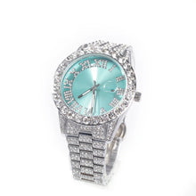 Load image into Gallery viewer, Iced out Boss Babe watch Baby blue edition